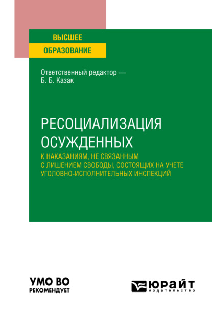 Ресоциализация осужденных к наказаниям, не связанным с лишением свободы, состоящих на учете уголовно-исполнительных инспекций. Учебное пособие для вузов - Людмила Юрьевна Буданова