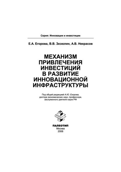 Механизм привлечения инвестиций в развитие инновационной инфраструктуры — Елена Егорова