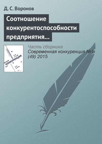 Соотношение конкурентоспособности предприятия и конкурентоспособности его продукции - Д. С. Воронов