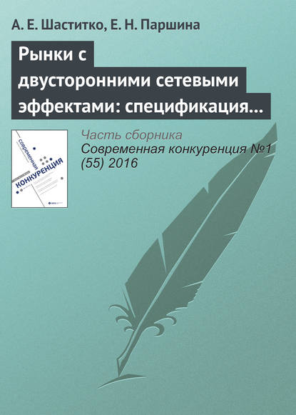 Рынки с двусторонними сетевыми эффектами: спецификация предметной области - А. Е. Шаститко