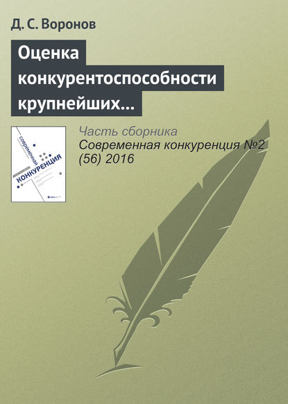 Оценка конкурентоспособности крупнейших российских компаний по итогам 2015 года - Д. С. Воронов