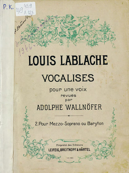 Vocalises pour une voix rev par Ad. Wallnoffer - Луиджи Лаблаш