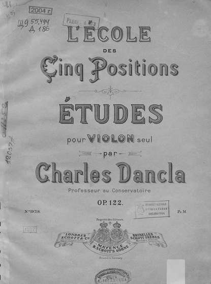 Etudes pour Violon seul par Charles Dancla - Жан-Батист Шарль Данкла