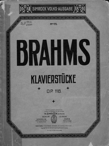 Sechs Klavierstucke v. J. Brahms - Йоганнес Брамс