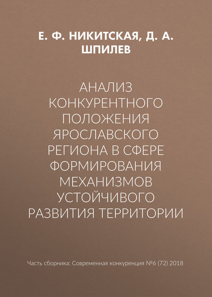 Анализ конкурентного положения Ярославского региона в сфере формирования механизмов устойчивого развития территории - Д. А. Шпилев