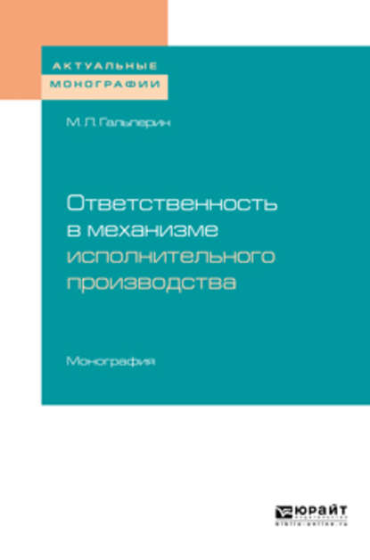 Ответственность в механизме исполнительного производства. Монография — Михаил Львович Гальперин