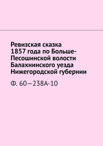 Ревизская сказка 1857 года по Больше-Песошинской волости Балахнинского уезда Нижегородской губернии. Ф. 60—238А-10 - Наталья Козлова